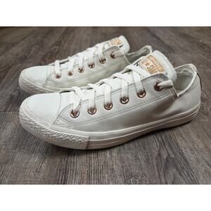 Converse Chuck Taylor All Star Ivory Leather Sneakers Shoes Men 8 - Women 10